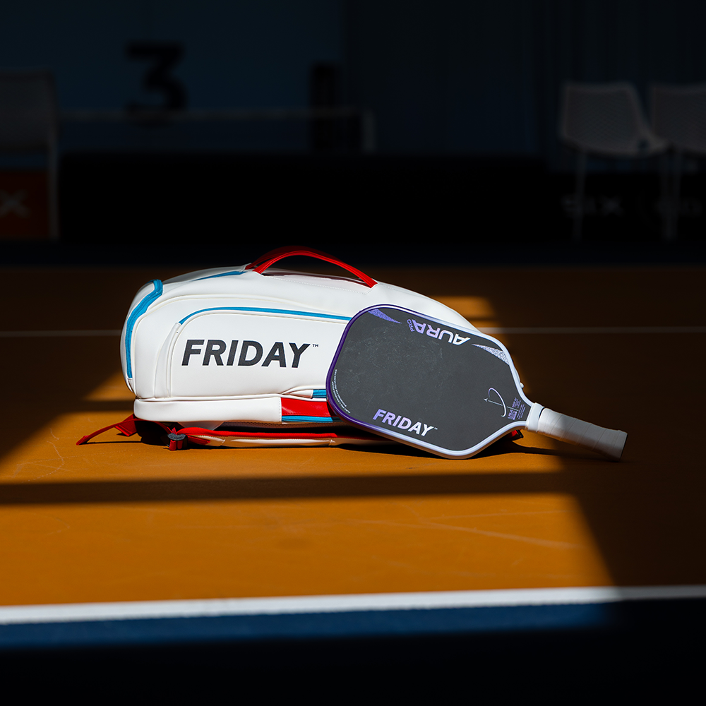 Friday Aura Pro Gen 4 pickleball paddle lifestyle shot