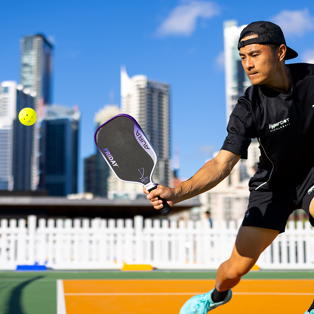 Friday Aura Gen 4 pickleball paddle lifestyle shot