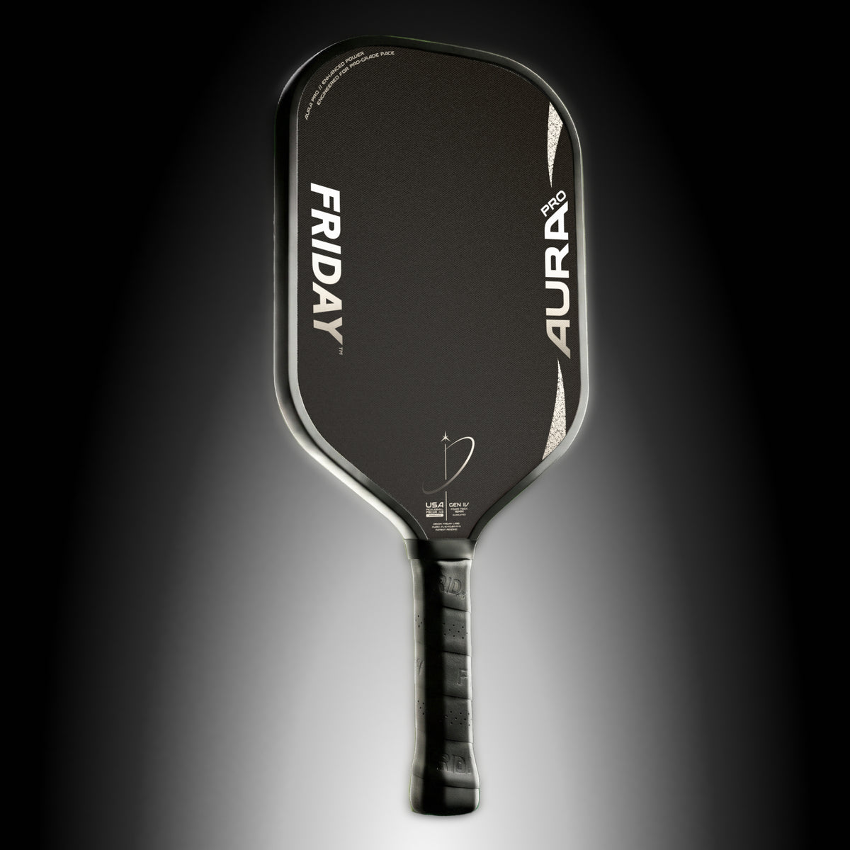 Friday Aura Pro Gen 4 pickleball paddle in Eclipse black colourway