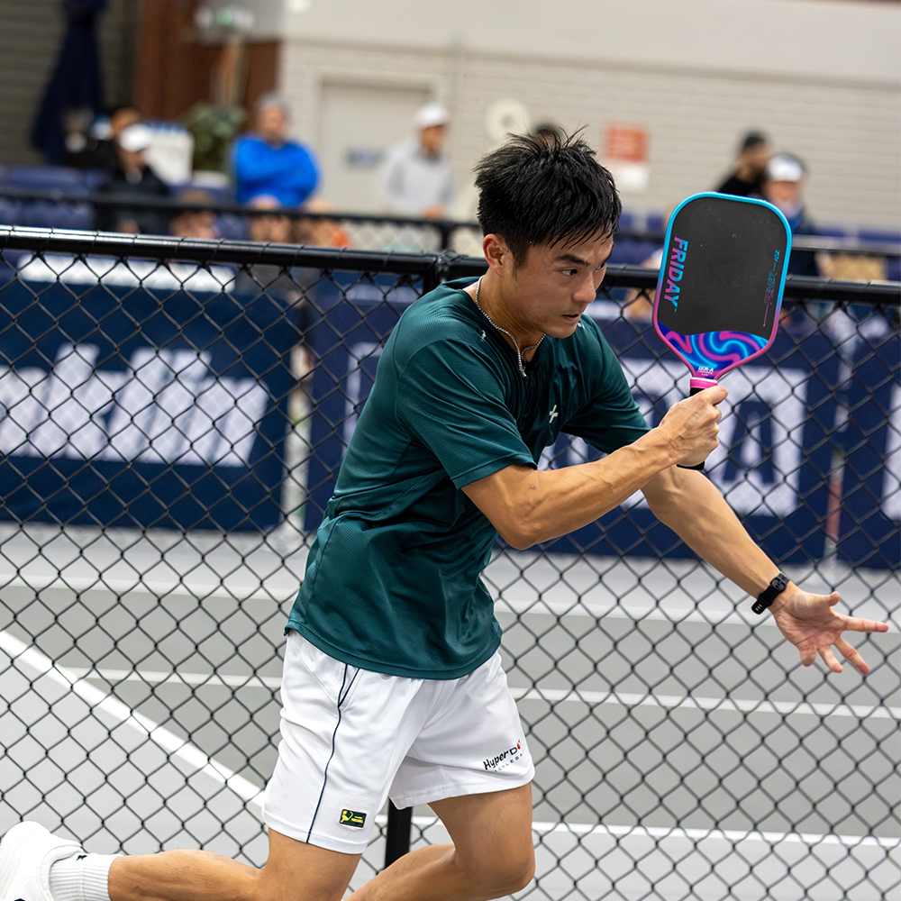 Daiki Tanabe with the Friday Fever 102 pickleball paddle in Vice